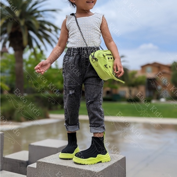 Other - Boutique Lime Sock Sneakers